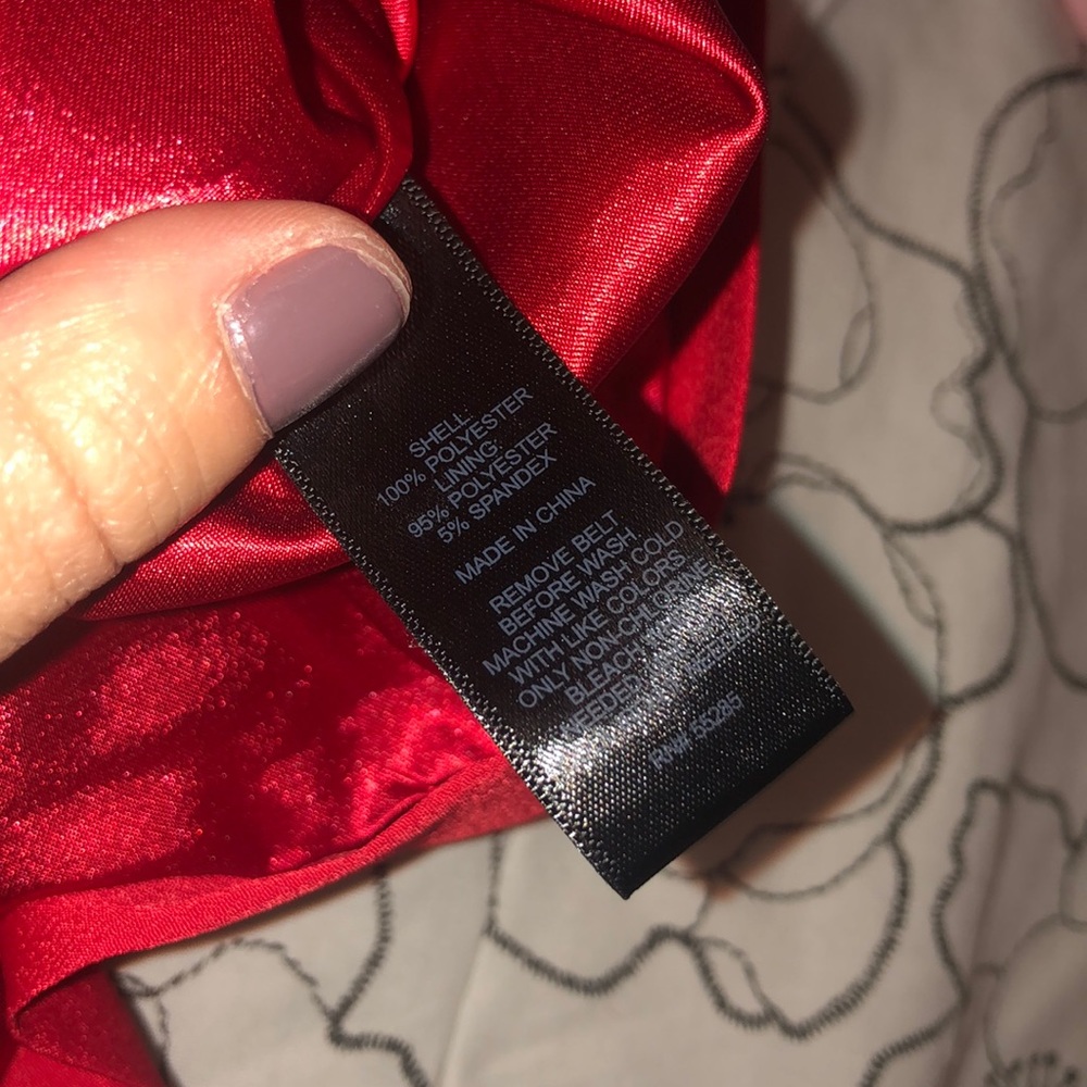 Express Strapless Red Romper With Detachable Sash - image 6